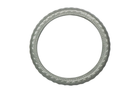 Rugged Grip PU Steering Wheel Cover in Gray